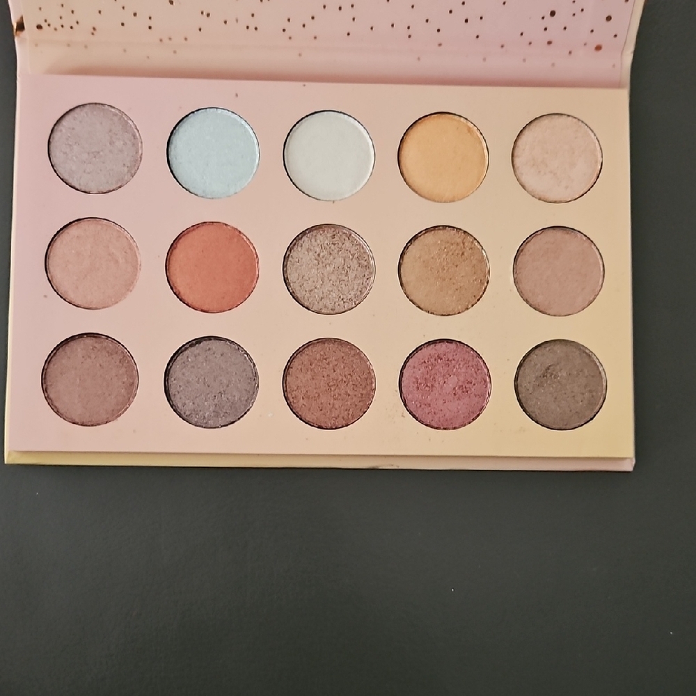 Colourpop 15-Shade Eyeshadow Palette with Gold and Cream